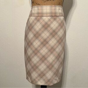 Plaid print tan Pencil Skirt size 10